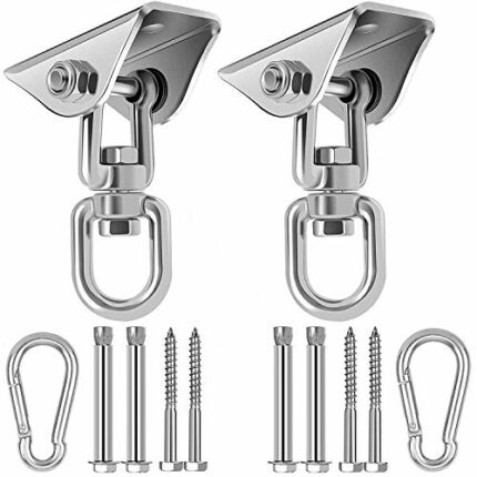 GothicBride hammock hooks SUS304 450KG Suspension Hooks 360° Swing Hangers Heavy Duty with Bolt for Concrete Wooden Yoga Boxing Hammock Chair (2