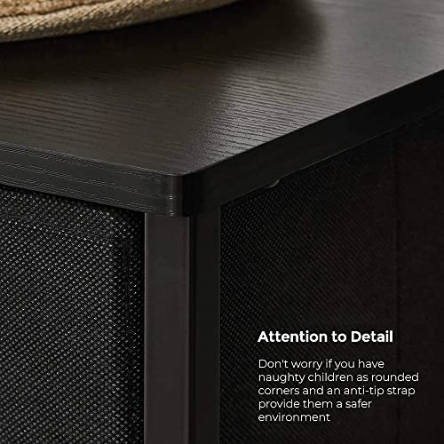 LIUZH Storage Chest Dresser 5 Fabric Drawers Closet Apartment Dorm 23.6 X 11.8 X 32.9 Inches