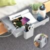 SOLEJAZZ Bedside Shelf for Bed, Foldable Bunk Bed Shelf Clip On Nightstand Tray College Dorm Room Table Caddy with Cup & Cord Holder for Top Bunk