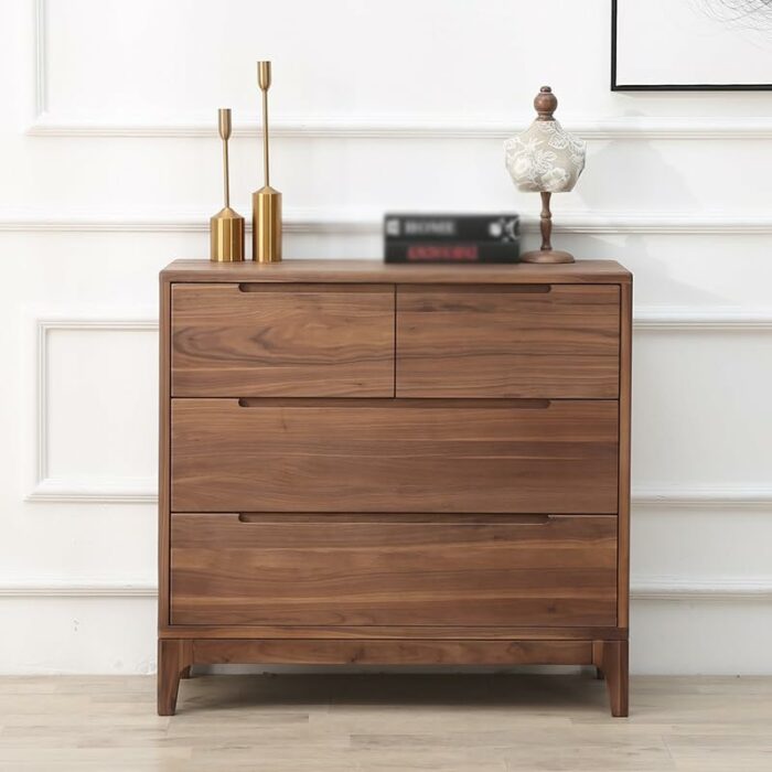 MJWDP Four-bucket Cabinet Walnut Side Cabinet Hotel Bedroom Bedside Drawer Locker