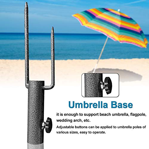 Happymore Umbrella Ground Spike Parasol Stand Holder, Metal Outdoor Stand Beach Insert Plug, Umbrella Base for Park Patio Garden