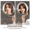 Healvian Bathroom Makeup Mirror 3X Magnifying Wall Mounted Double-Sided Folding Mirror Wall Mounted Makeup Vanity Mirror Rotation Magnifying Bath