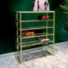 ZTTTD Wrought Iron Shoe Rack Multi-layer Simple Household Door Storage Rack Space Minimalist Gold