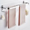 DINGZZ Towel Rack Double Towel Bar Bathroom Fashion Towel Holder Hanger Wall Mounted Polished Chrome