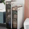 CIADAZ Toilet Paper Storage Stand, Multi-Purpose Storage Cabinet Unit for Small Space, Slim Bathroom Storage Cabinet with 3 Drawers - No Installa