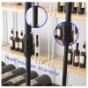 EYLINK Wall Mounted Iron Wine Rack, Adjustable Height, Ceiling Mounted Hanging Wine Bottle Holder, Champagne Glass Rack, Bar Home Decor, Black Ho