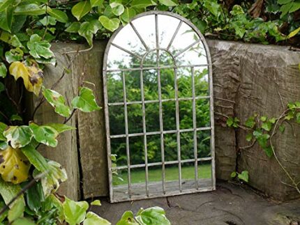 Industrial Vintage style Cream Metal Arched Window Mirror Home Garden rustic
