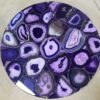 Gifts And Artefacts 42 x 42 Inches Round Shape Purple Agate Stone Dining Table Top Resin Art Hallway Table for Office Furniture Decor
