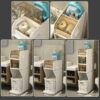 11" W Skinny Bathroom Storage Cabinet, 2/3/4 Tier Toilet Paper Holder Cabinet with Drawers, Narrow Pantry Cabinet for Bedroom, Bathroom, Office,