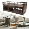 Gugxiom Cabinet Tea Utensils Display Living Room Storage Wooden, 60 * 23 * 27cm Tea Set Storage Shelf with Door Display Shelf, Storage Bookshelf,