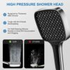 Shower Head, VESKYAO High Pressure Shower Heads with 3 Spray Modes, Powerful Shower Head Only, Universal Water Saving Large Shower Head