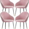 dining chair Business Dining Chairs Set Office Reception Chairs Dining Chair Set of 4 Lovely Bedroom Flannel Fabric Makeup Chair Wrought Iron Fee