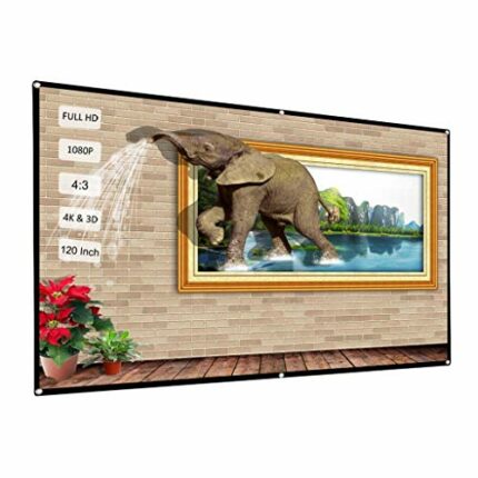 BVDSG 120 INCH Projector Screen 4:3 Foldable Home Theater White Portable 3D Home Theater Wall mounted