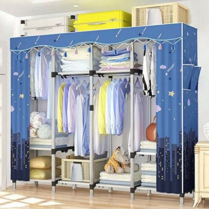 maozi Steel Tube Frame Simple Wardrobe Home Cloth Storage Minimalist Economical Assembled Hanging Closet