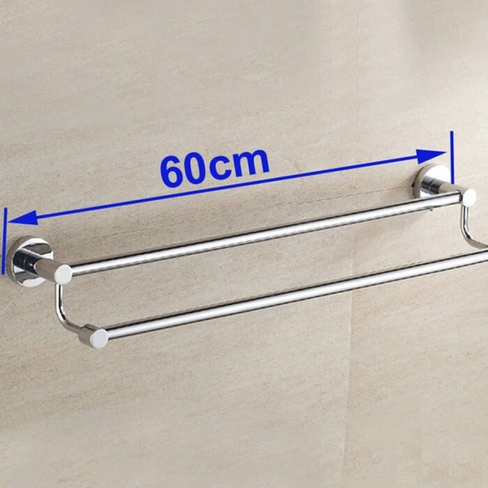 TBIIEXFL Stainless steel bathroom double towel rack free punch toilet toilet towel rack wall-mounted towel rack