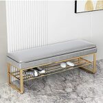 Two-Layer Soft Cushion Entryway Shoe Bench,Modern Shoe Rack Bench Shoe Storage Organizer,Shoe Storage Bench,D,80X30X45Cm(31X12X18Inch)