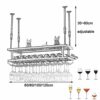 Wine racks Cafe Hanging with Glass Holder and Shelf, Black Adjustable Metal Ceiling Bar Wine Glass Rack, 2-Layer Industrial Iron Bottle Holder Wi
