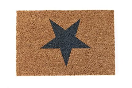 Marissa's Garden & Gift Extra Thick 2cm deep Doormat Indoor/Outdoor | Non Slip Star Design Entrance Welcome Mat (black Star) 60 x 40 x 2cm