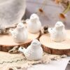 Sungmor Cast Iron Heavyweight Tablecloth Weights - 4 PACK Lovely & Beautiful White Bird Pendent Clips Weights Kit - Heavy Duty Table Cloth Cover