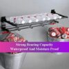 HIGOH Towel Rack Aluminum Towel Rack,Wall Mounted Shower Room Hanger,Foldable with Hook Towel Storage Holder Bathroom Accessories Bathroom Hardwa