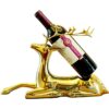 DISHENGZHEN Wine Storage Racks Wine Bottle Holder, Pure Copper Elk Single Wine Rack Creative Animal Sculpture, Wine Storage Rack for Home and Off
