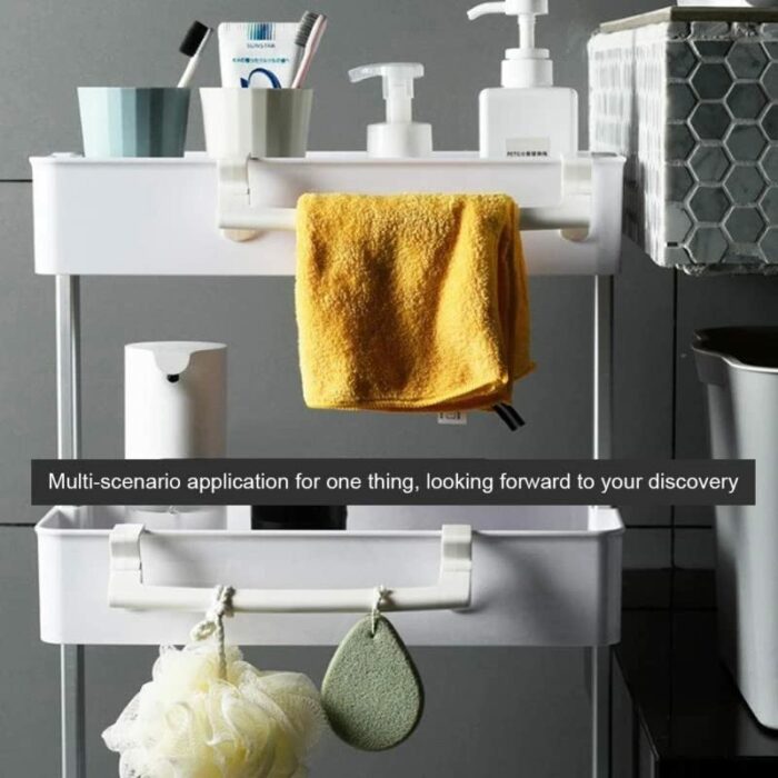 RSOCHS Clip-on No Trace Towel Rack Bathroom Towel Holder Kitchen Cabinet Hanging Organizer Shelf