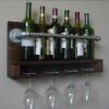 DLOETT Wooden Wine Rack- Rustic Wall Mounted Wine Racks,Metal Hanging Wine Rack,Home Room Living Room Kitchen Decor Display Rack