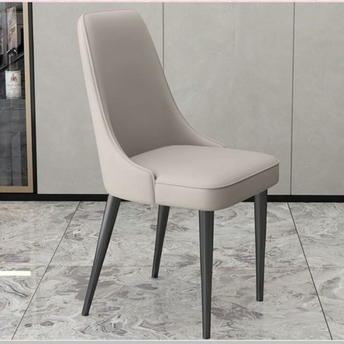 LXXSH Pu Leather Dining Chair Simplicity Leisure Chair Backrest Stool Home Furniture with Armrest