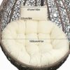 Gettop Egg Chair Cushion | Thicken Round Hanging Hammock Chair Cushion | Washable Chair Cushions Only | Outdoor Cushion Replacement for Hanging E