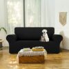 WDong High Stretch Sofa Covers 2 Seater Super Soft Couch Covers Jacquard Spandex Furniture Protector Dogs Pet Friendly Sofa Slipcovers with 1 Fre