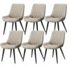 dining chair Kitchen Dining Room Furniture Chairs Living Dining Chairs Set Of 6 Kitchen Chairs with PU Cushion Seat Back Modern Mid Century Livin