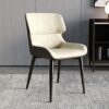 Kitchen Dining Room Furniture Chairs Modern Kitchen Dining Chairs Set Of 2，Water Proof PU Leather Side Chair with Carbon Stee Legs Kitchen Living