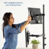 VIVO Steel Universal Bracket Pole Mount with Removable 75mm and 100mm VESA Plate, Fits up to 30 inch Screens, Black, MOUNT-POLE01