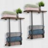 Qunclay 2 Pcs Wall Towel Racks for Rolled Towels, Bathroom Towel Holder with Wooden Shelf for Large Small Roll Towel, Hand Towels, Spa, Salon, RV