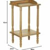 Premier Housewares Rubberwood Rectangle Console Table with Shelves Console Table Narrow Vintage Hall Table Telephone Table 62 X 36 X 29 Cm, Natur