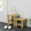 Yoassi Step Stool, Heavy Duty Bamboo Multi Purpose Anti-slip Step Stool&Seat With a Storage Shelf for Kids or Adults, 100% Natural Bamboo(M)