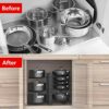 ARVINKEY Pot Rack Organizers, 8 Tiers Pan Organizer Rack for Cabinet, Adjustable Pot Lid Holders & Pan Rack With 3 DIY Methods for Kitchen Counte