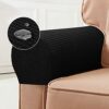 Amusingtao Armrest Covers Sofa Set of 2 Stretch Armchair Couch Anti-Slip Waterproof Furniture Protector Slipcovers for Armrest Chair Covers (Blac