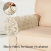 Kaket 2 PCS Sofa Armrest Covers, Armchair Covers for Arms, Armrest Covers for Armchair, Sofas, Couches, Recliner (Apricot)