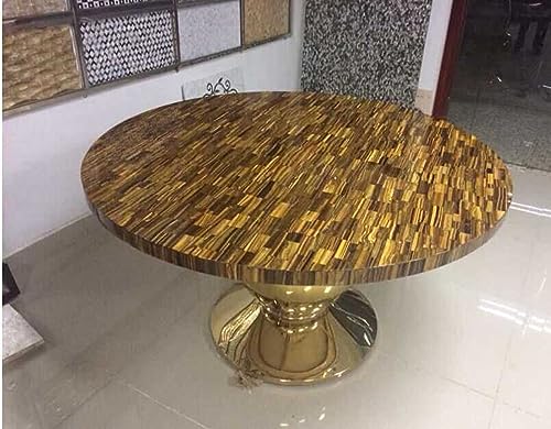 Gifts And Artefacts 42 x 42 Inches Natural Gemstone Overlay Work Kitchen Table for Home Furniture Decor Round Shape Marble Dining Table Top