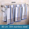 Towel Bar 304 Stainless Steel Double Lever Towel Rack Towel Bracket Towel Rail Wall Hanging Towel Holder for Bathroom Balcony Kitchen Punching 5