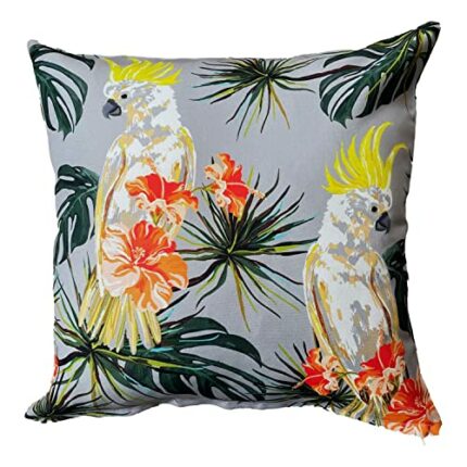 Ragged Rose Showerproof Grey Cockatoos Garden Cushion