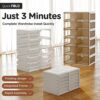 ANTBOX Foldable Shoe Rack for Closet,Portable Shoe Organizers Storage Boxes for Entrywa,Large Sturdy Stackable Sneaker Cabinet Bins with Magnetic