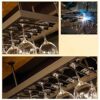 SUCHETA Hanging Wine Rack with Glass Holder and Shelf, Hanging bar Wine Rack, European Wine Glass Holder,Modern Minimalist Creative Wine Glass Ho