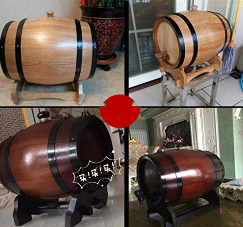 PIBM Stylish Simplicity Wine Shelf Bileless Oak Casks 5 Liters of Baked Oak Barrels from Vats, Wood Color , b
