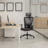 ALPHA HOME Ergonomic Office Chair, High Back Mesh Computer Chair Task Chair with Adjustable Headrest, Armrest and Lumbar Support, Work Chair Swiv