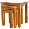 Aurotrice Nest of Tables OAK Solid Nesting 3 Tables Coffee Table Small Side/End/Lamp/Nesting Tables Rustic