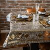 Skylinehomewares ltd Brown tablecloth vinyl table cloth wipe clean rectangular 137cm-200cm 78"/54" up to 6 seat - heavy weight tablecloth waterpr