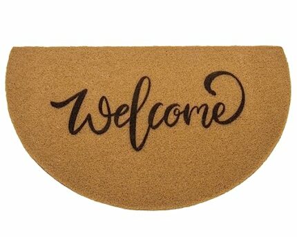 Welcome' Half Circle Doormat Welcome Mat for Outdoors, Half Moon Doormat Half Circle Rugs for Patio, Home, Classroom 43cm x 75cm