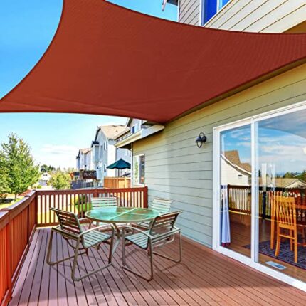 Luckits Sun Shade Sail 2mx3m, Waterproof Garden Sail Triangle 160GSM Material Sunshade Cloth Anti-UV Sunscreen Awning Canopy, for Outdoor Garden